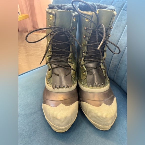 Vintage White's Boots Winter PAR Logger Hunter Guide Rubber Green Leather Mens 6 - Picture 3 of 6